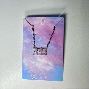 Angel number stainless steel silver necklace